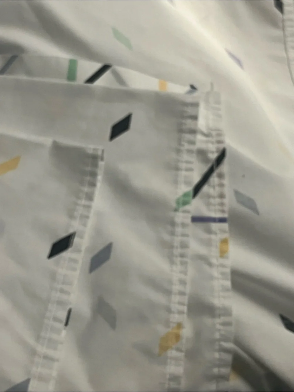 Vintage Canon Percale King size Flat sheet with Pastel Geometric Accents